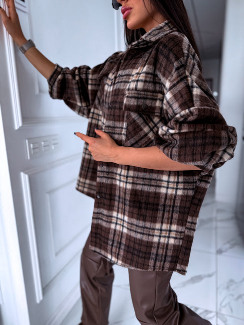 Plaid shirt "RAINY DAY" VMC58- BROWN